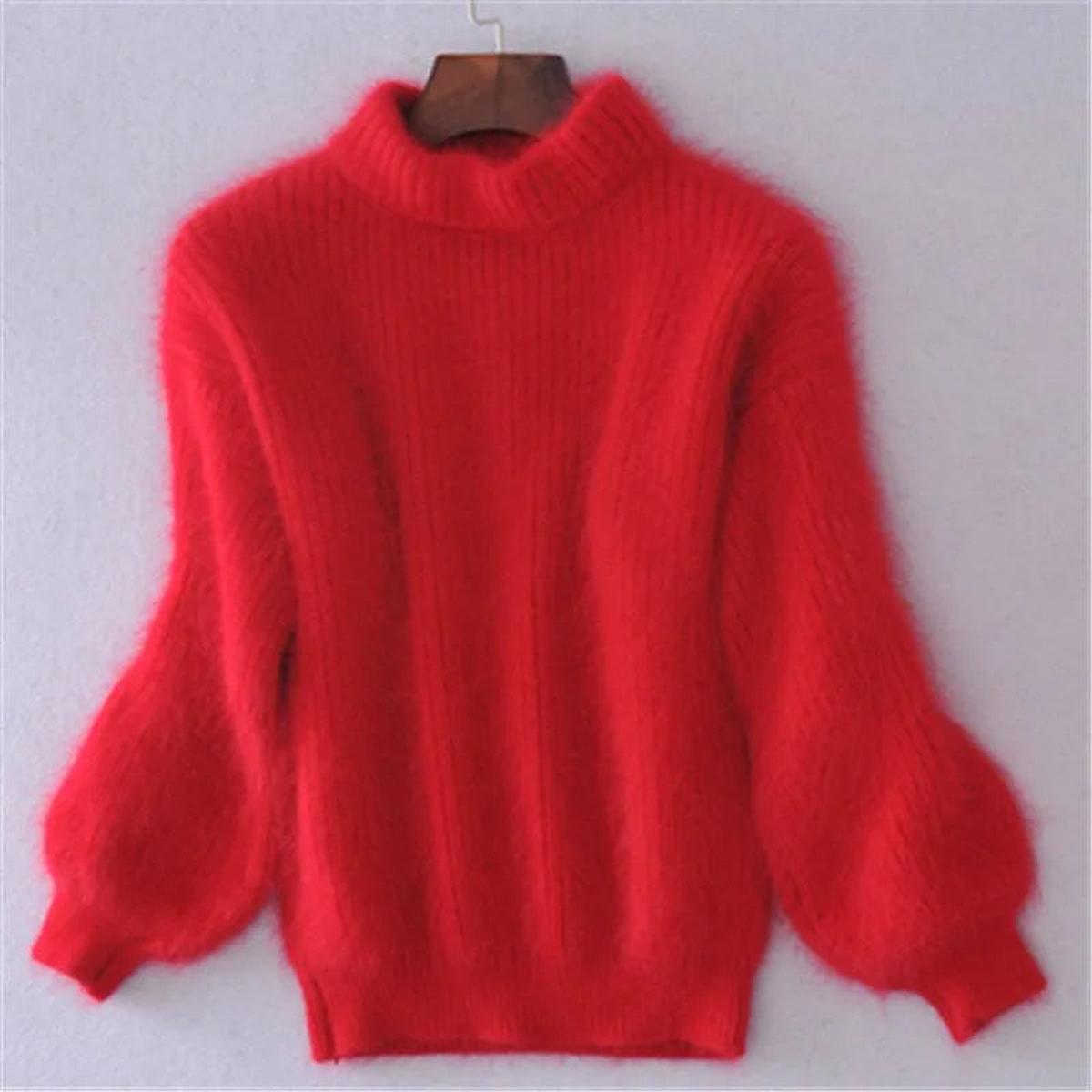 Women’s High Neck Sweater Soft-Feel Relaxed Winter Style