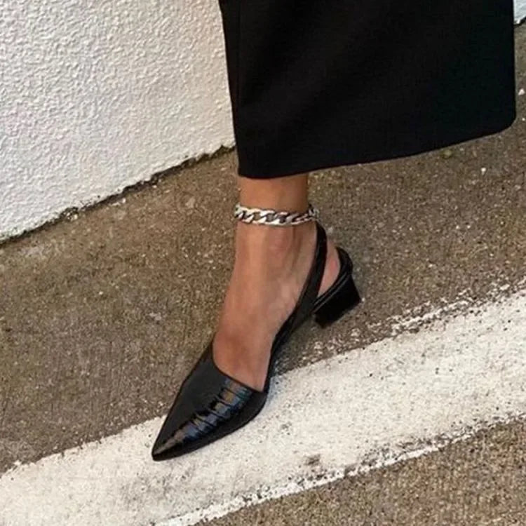 Timeless Practical Pointed Toe Heels Slingback Pumps for Women