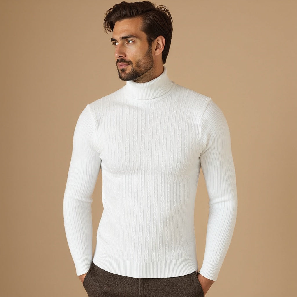 Sterling | Men’s Cable Knit Turtleneck Sweater
