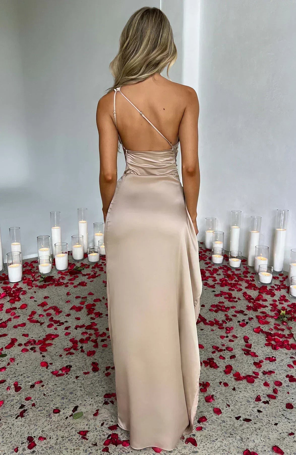 Stylish Formal Party Asymmetric Evening Dress for Women