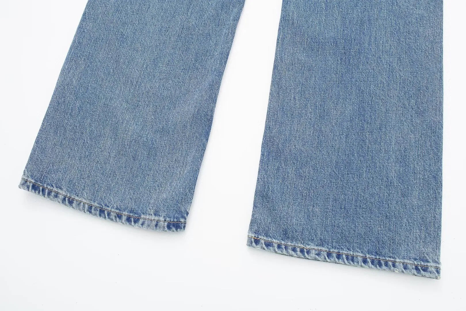 Casual Mid‑Waist Straight‑Leg Jeans for Women