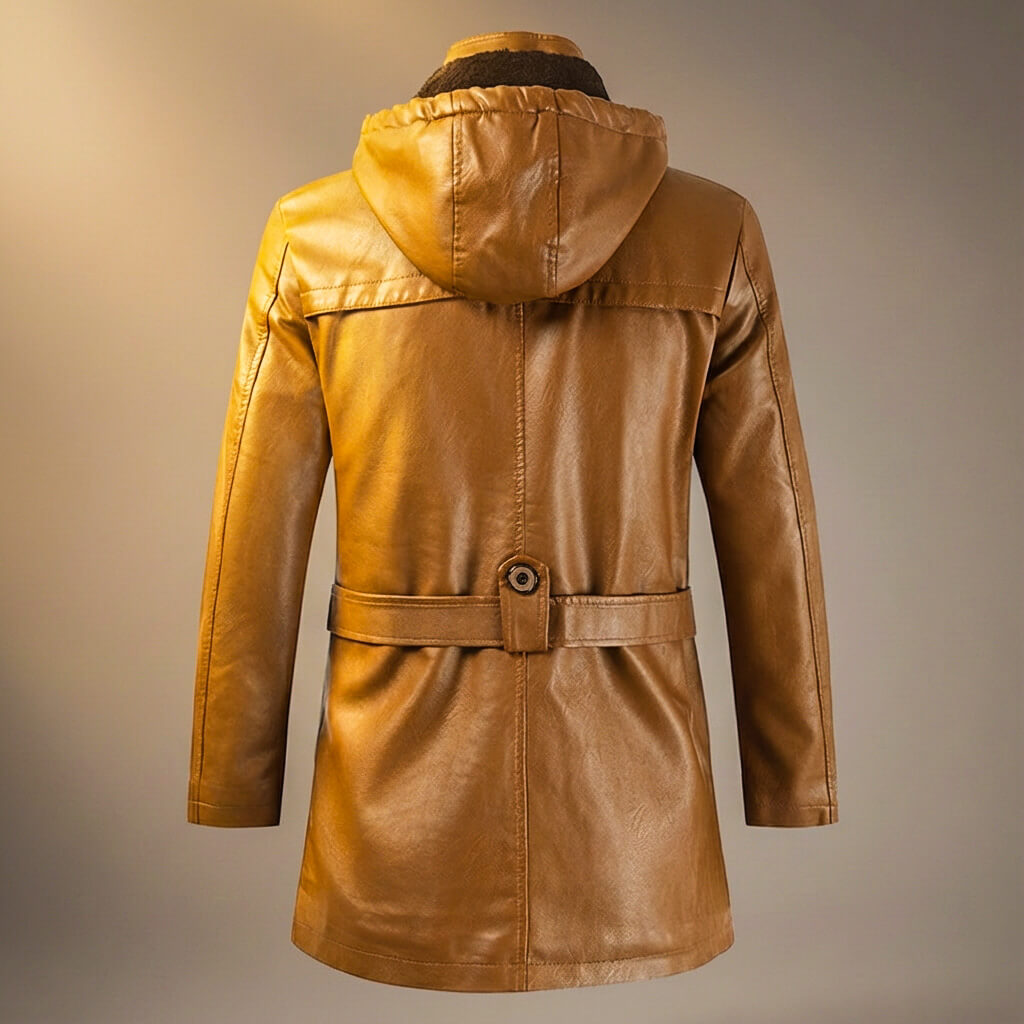 Alvin | Men’s Premium Leather Hooded Jacket