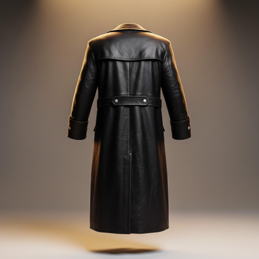 Thorne | Men’s Premium Leather Double-Breasted Overcoat