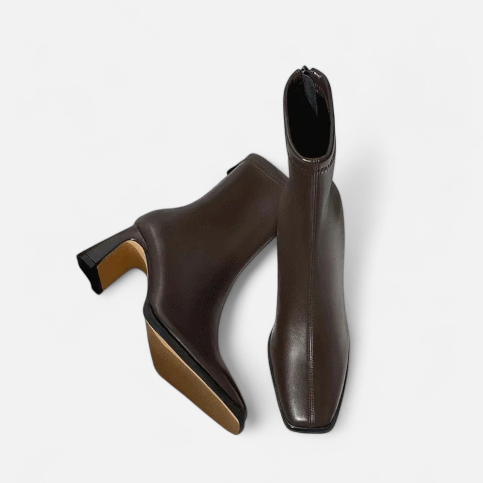 Women’s Retro Thick Outdoor Square-Toe Ankle Heel Boots