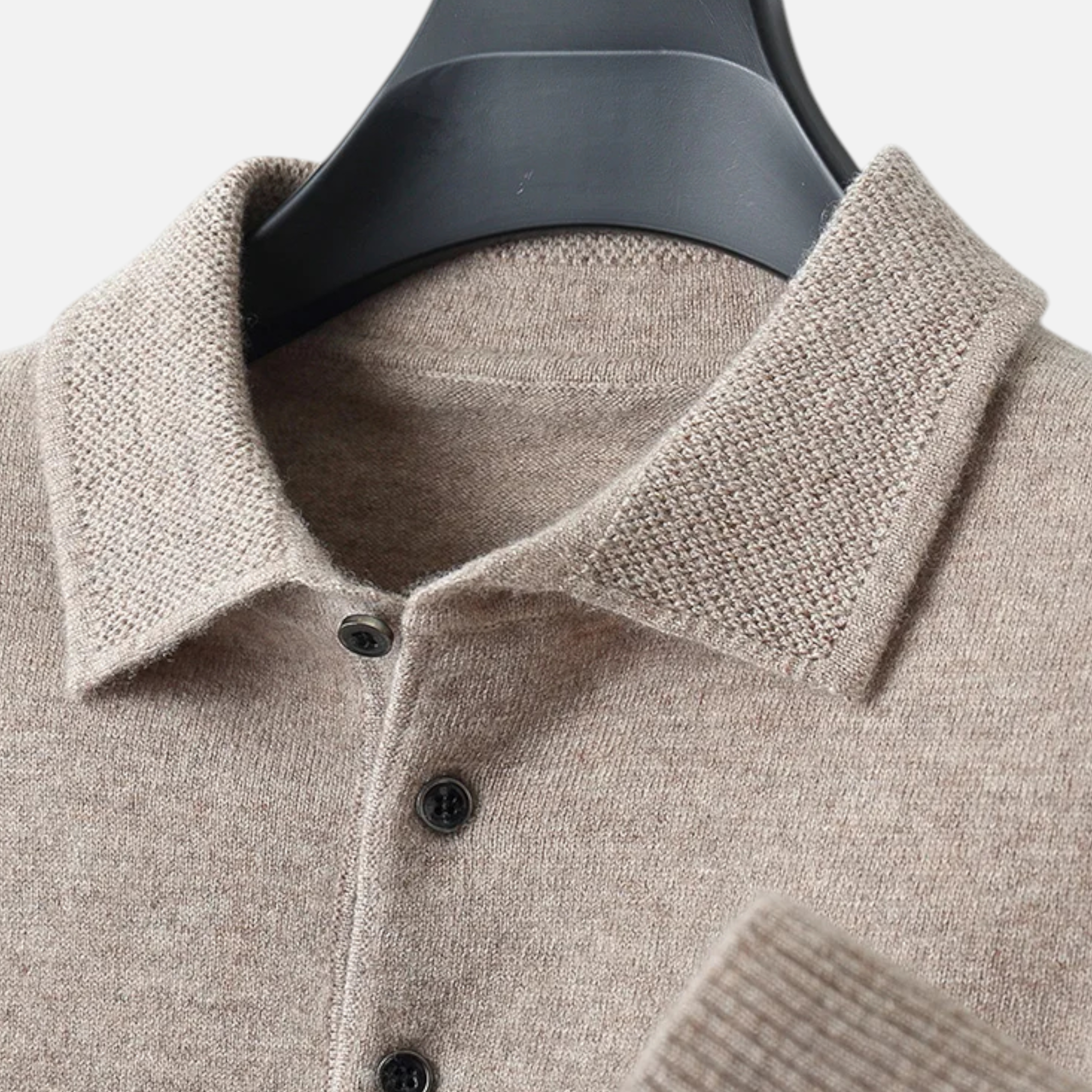 Smart-Casual Warm Merino Polo Sweater for Men
