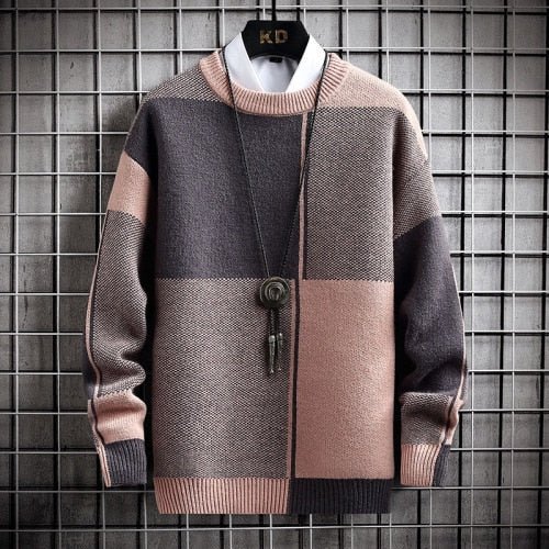 Men's Warm Cozy Knitted Sweater for Winter and Mid-Season