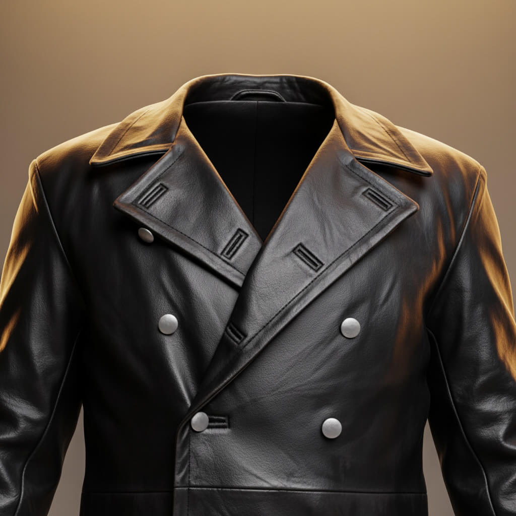 Thorne | Men’s Premium Leather Double-Breasted Overcoat