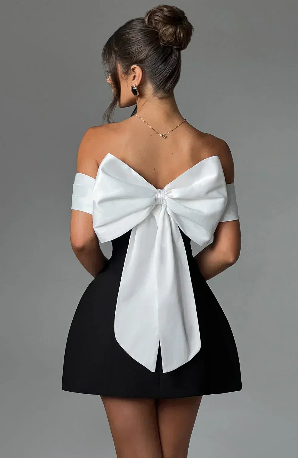 Women's Chic Trendy Bow Mini Dress for Special Events