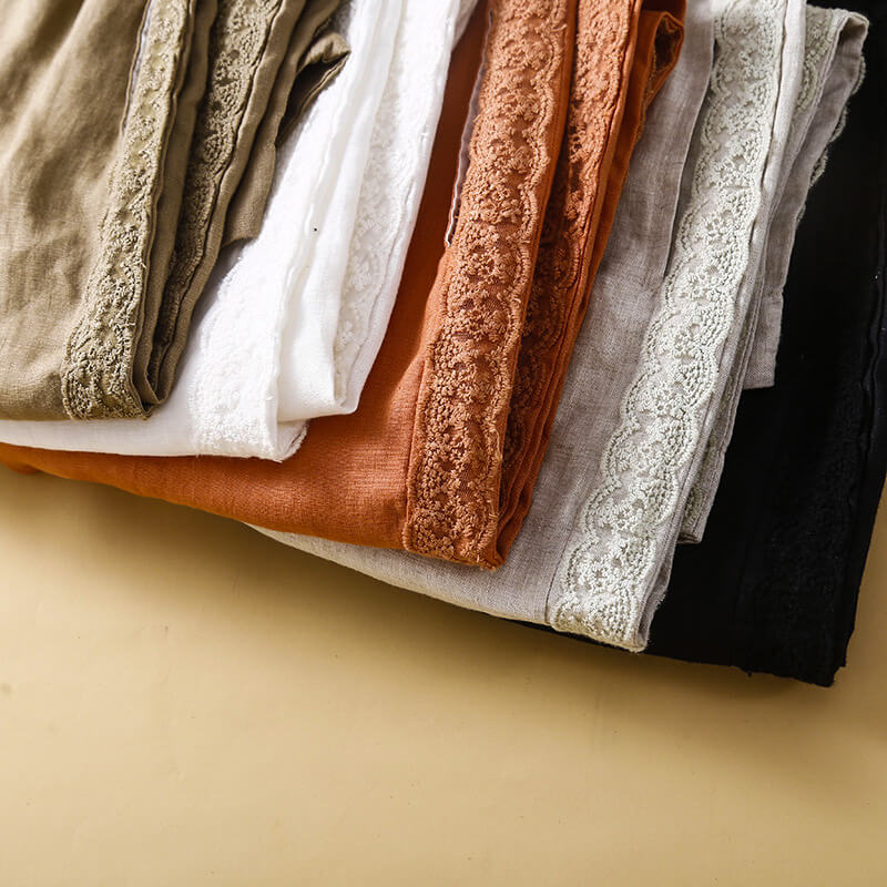 Mimi | Women’s Embroidered Cotton-Linen Pants