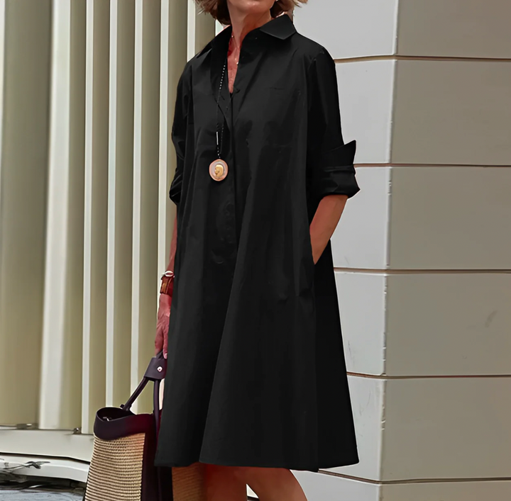 Classic Flowy Tailored Fit Shirt Dress for Women