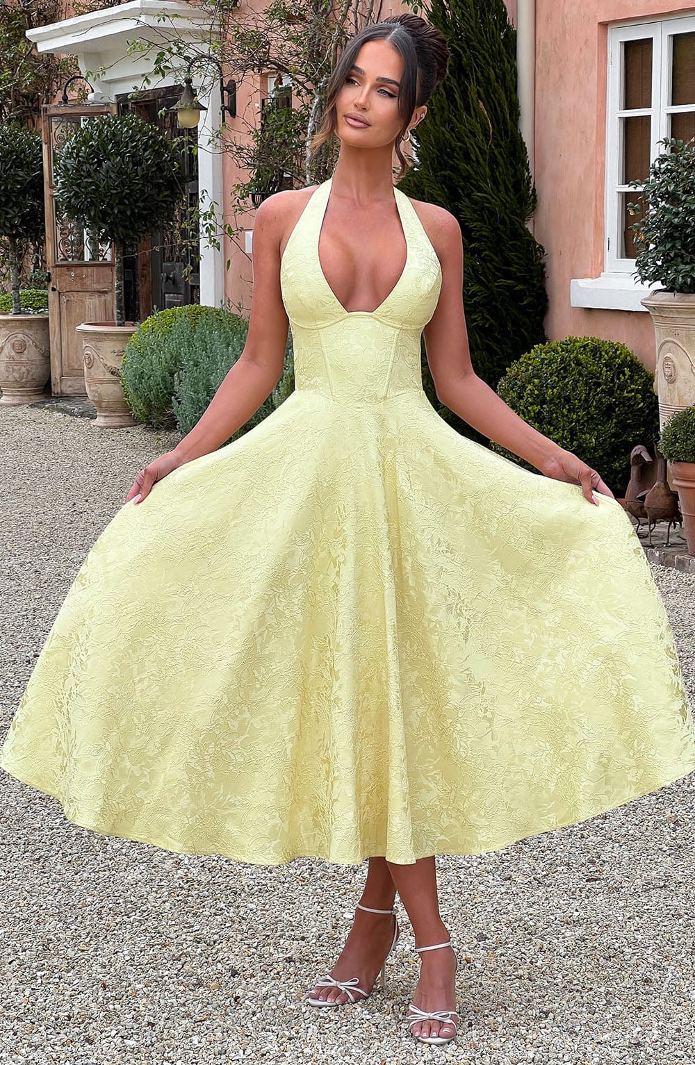 Exquisite Classic Halter Wedding Guest Dress for Women