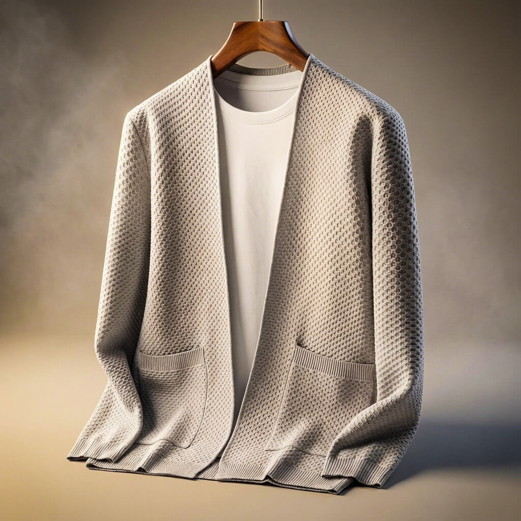 Coleste | Men’s Pima Cotton Honeycomb Knit Cardigan