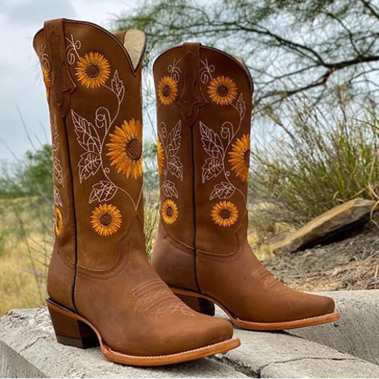 Women's Vibrant Occasion Mid-Calf Embroidered Cowboy Boots