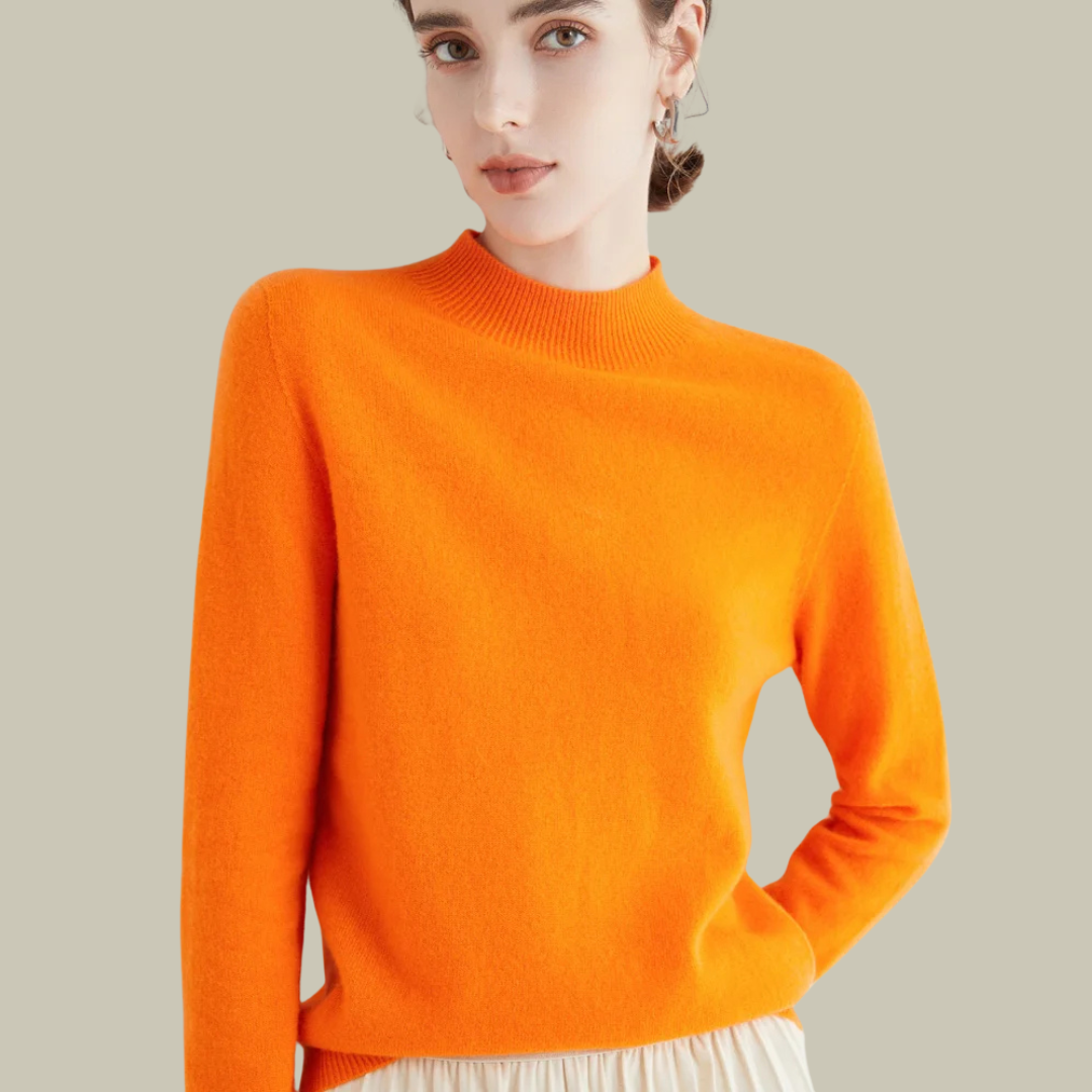 Women’s High Neck Slim Fit Sweater Elegant Fitted Winter Top