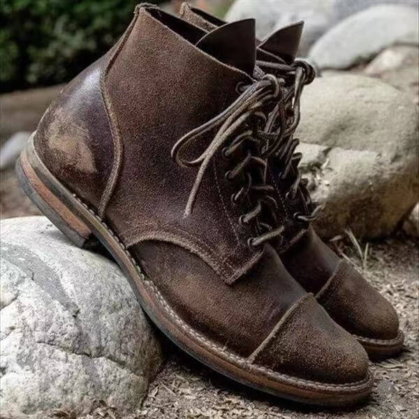 Men's Winter Lace-Up Boots Durable Outdoor Cold-Season Design