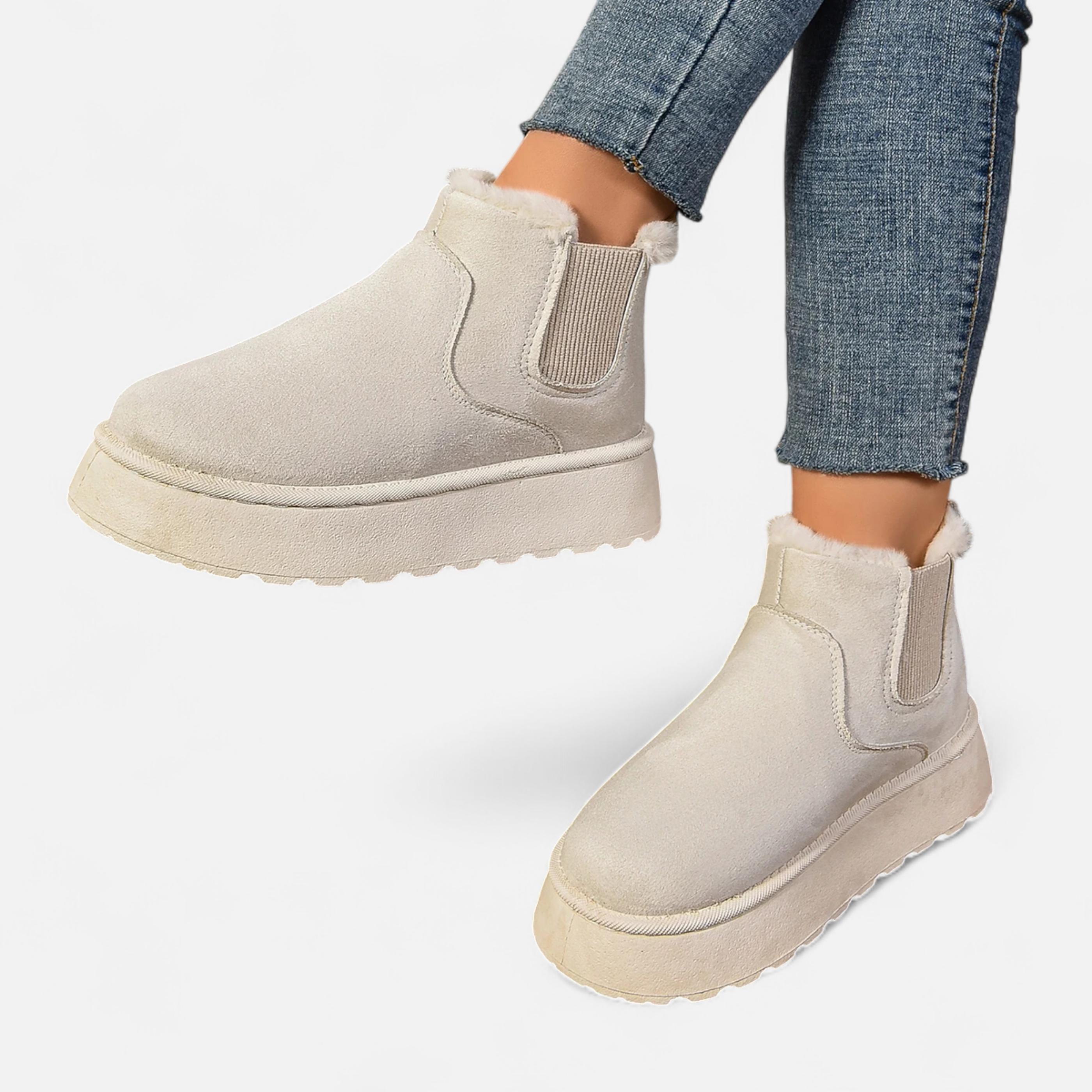 Timeless Cosy Seasonal Chelsea Plush Platform Ankle Boots for Women