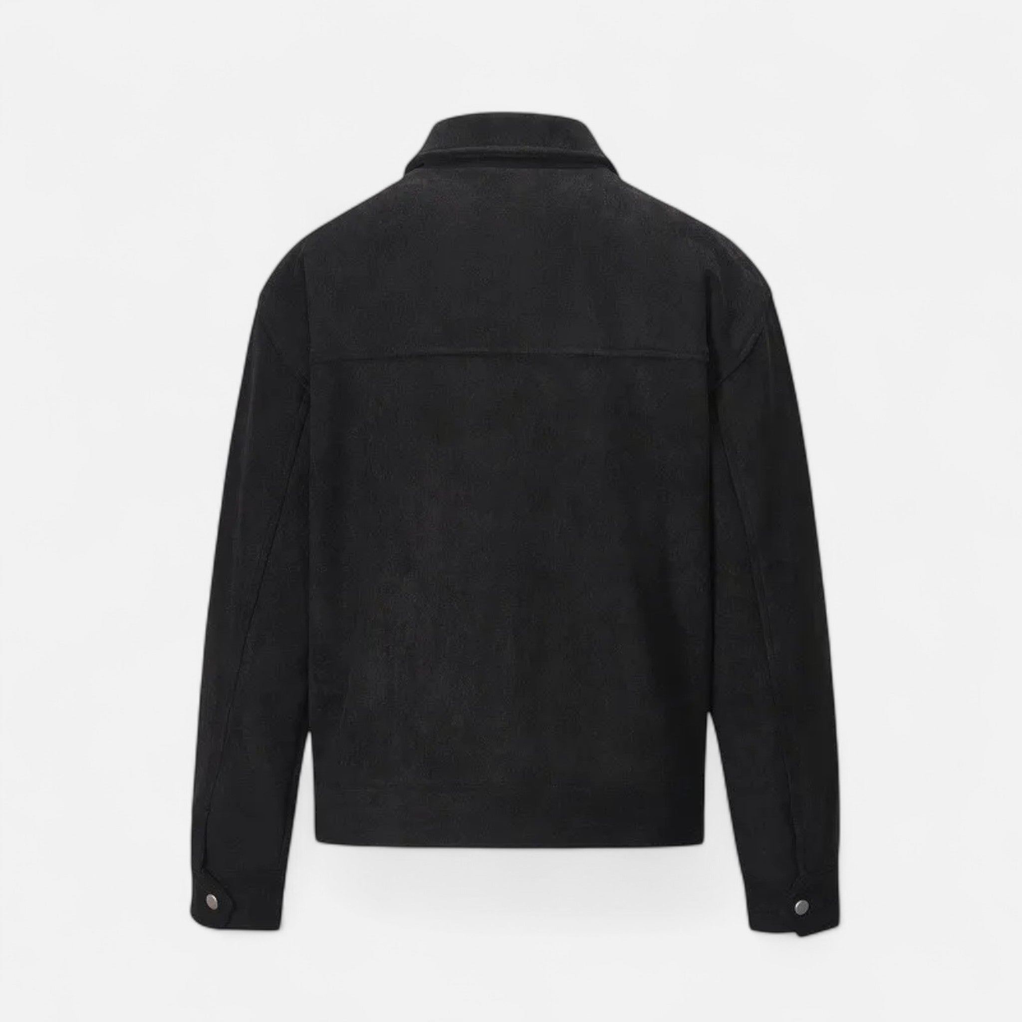 Refined Street-Inspired Collar Loose-Fit Suede Jacket for Men