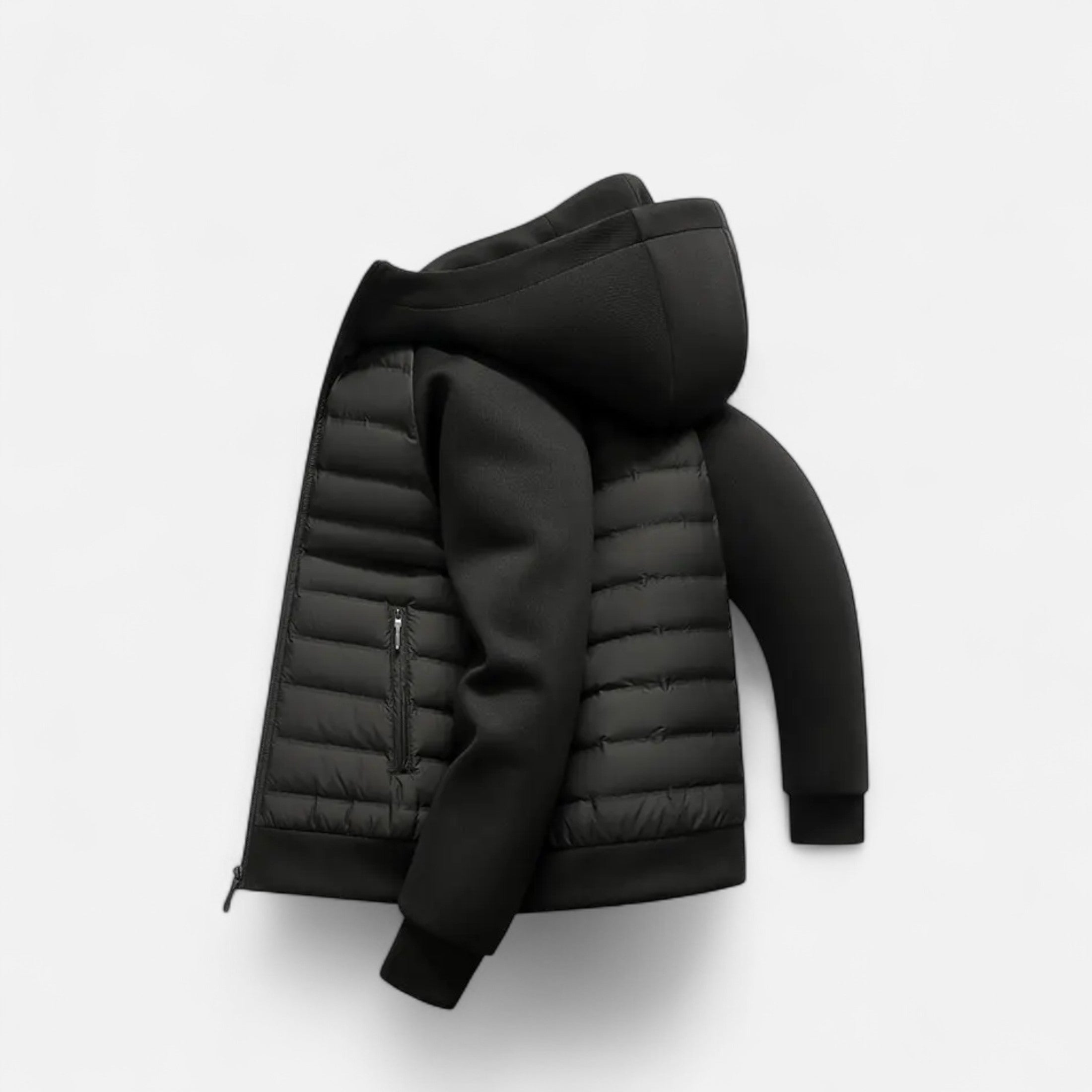 Modern Winter Spliced Quilted Hooded Down Jacket for Men