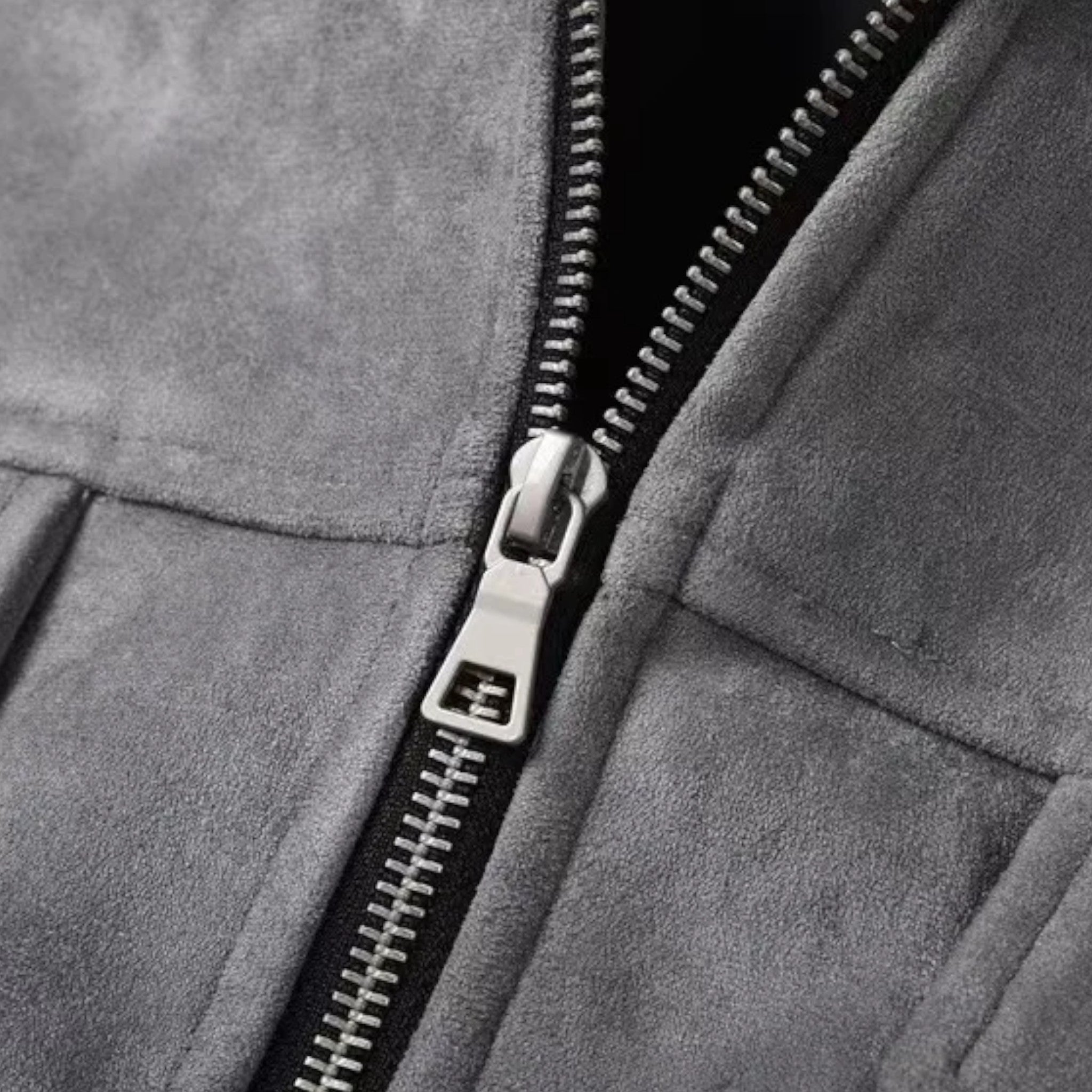 Refined Street-Inspired Collar Loose-Fit Suede Jacket for Men