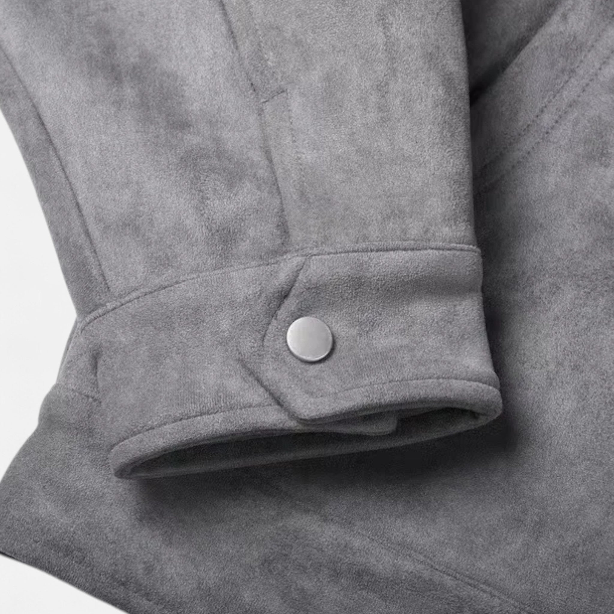 Refined Street-Inspired Collar Loose-Fit Suede Jacket for Men