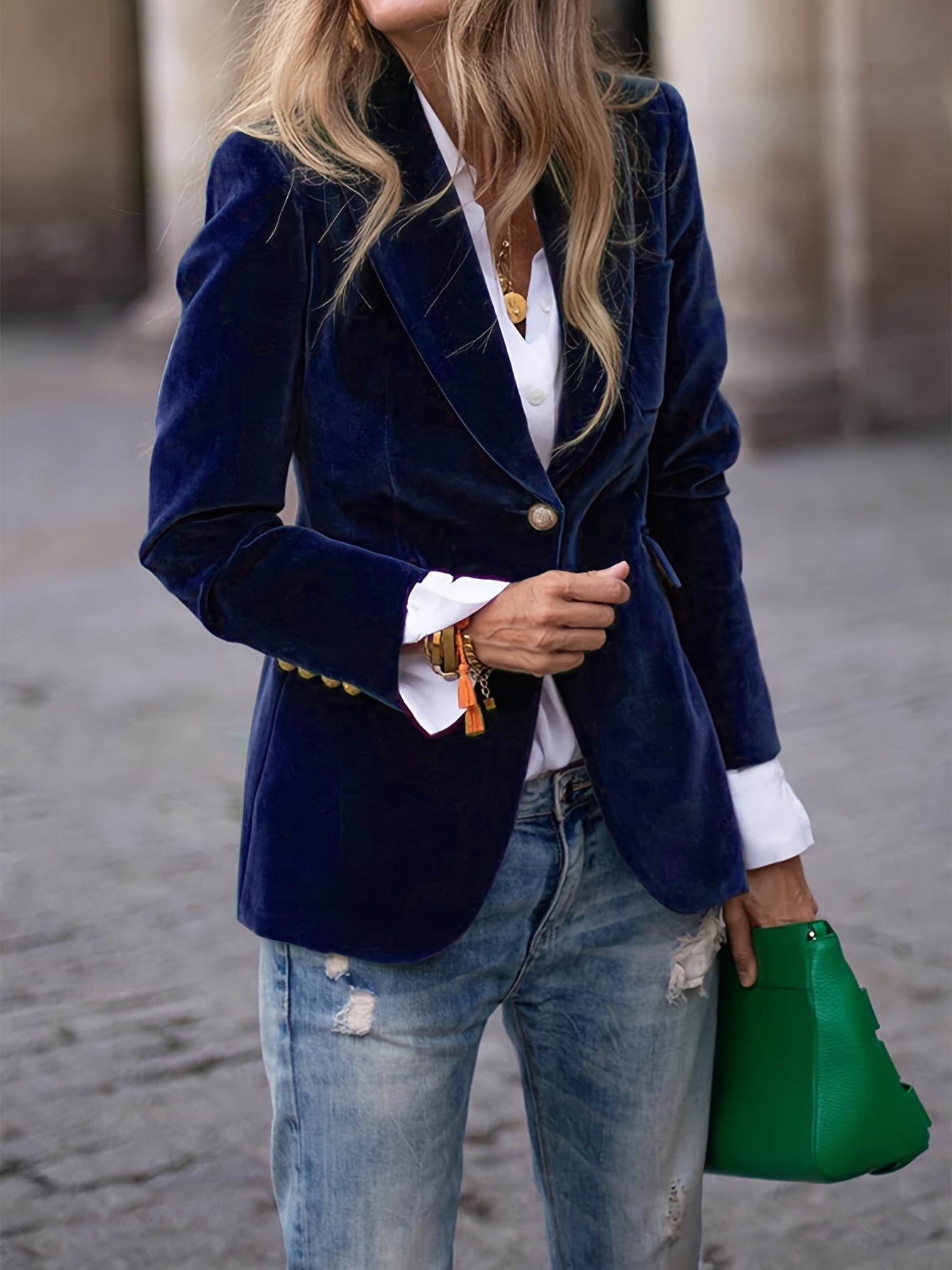 Women’s Timeless Button-Up Blazer Casual Smart Outerwear