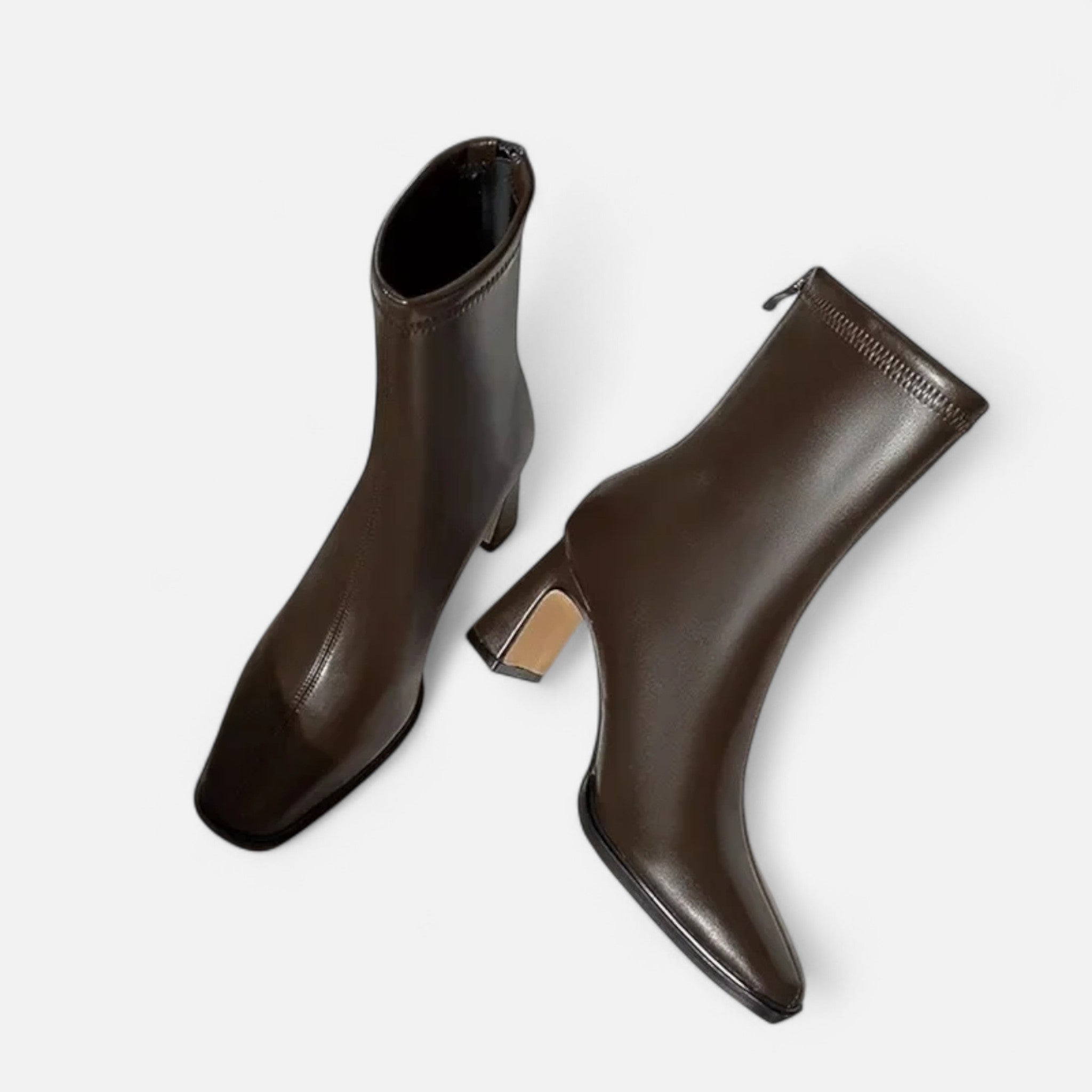 Women’s Retro Thick Outdoor Square-Toe Ankle Heel Boots