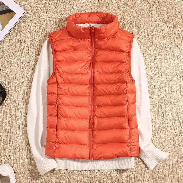 Outdoor Ultra Light Down Zipper Puffer Vest for Women - Ideal Layering Companion