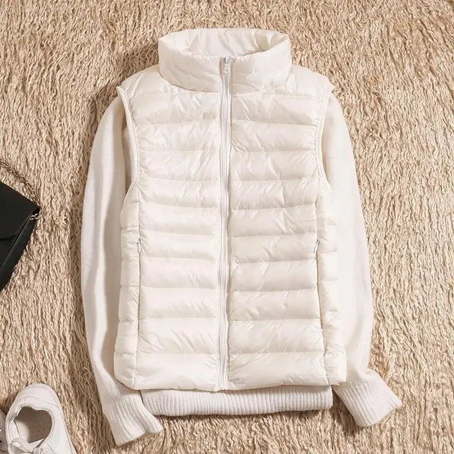 Outdoor Ultra Light Down Zipper Puffer Vest for Women - Ideal Layering Companion