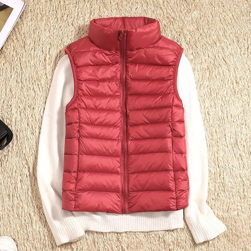 Outdoor Ultra Light Down Zipper Puffer Vest for Women - Ideal Layering Companion