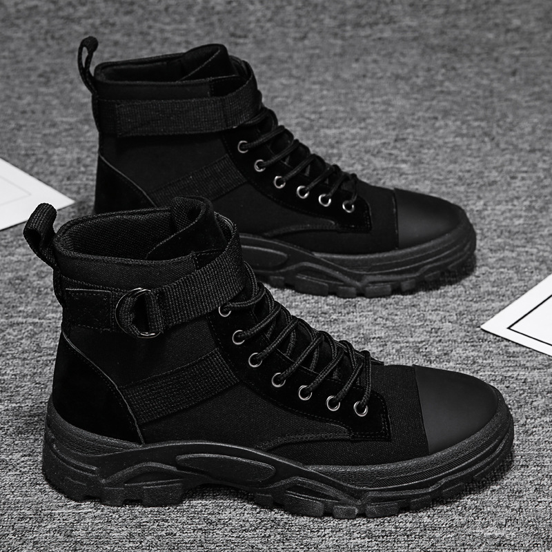 Rugged Mens Boots with Strap Detail