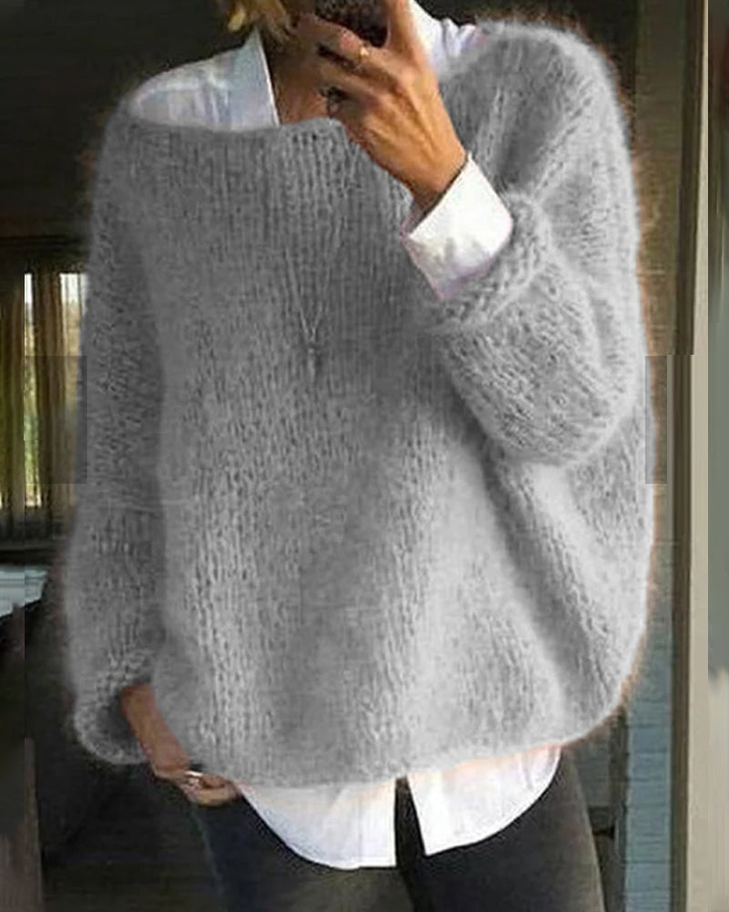 Refined Women's Practical Soft Knitted Long-Sleeved Jumper for Winter
