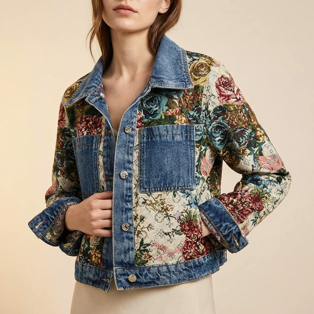 Florenne | Women’s Floral Denim Jacket