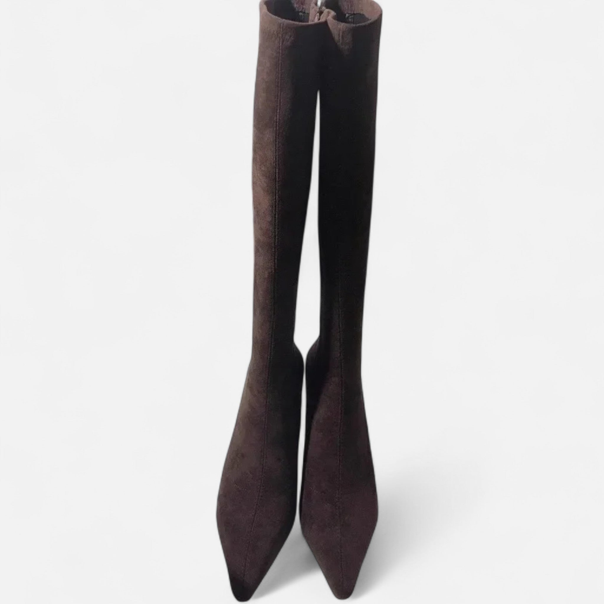 Classic Sturdy Outdoor Thigh-High Heeled Boots for Women