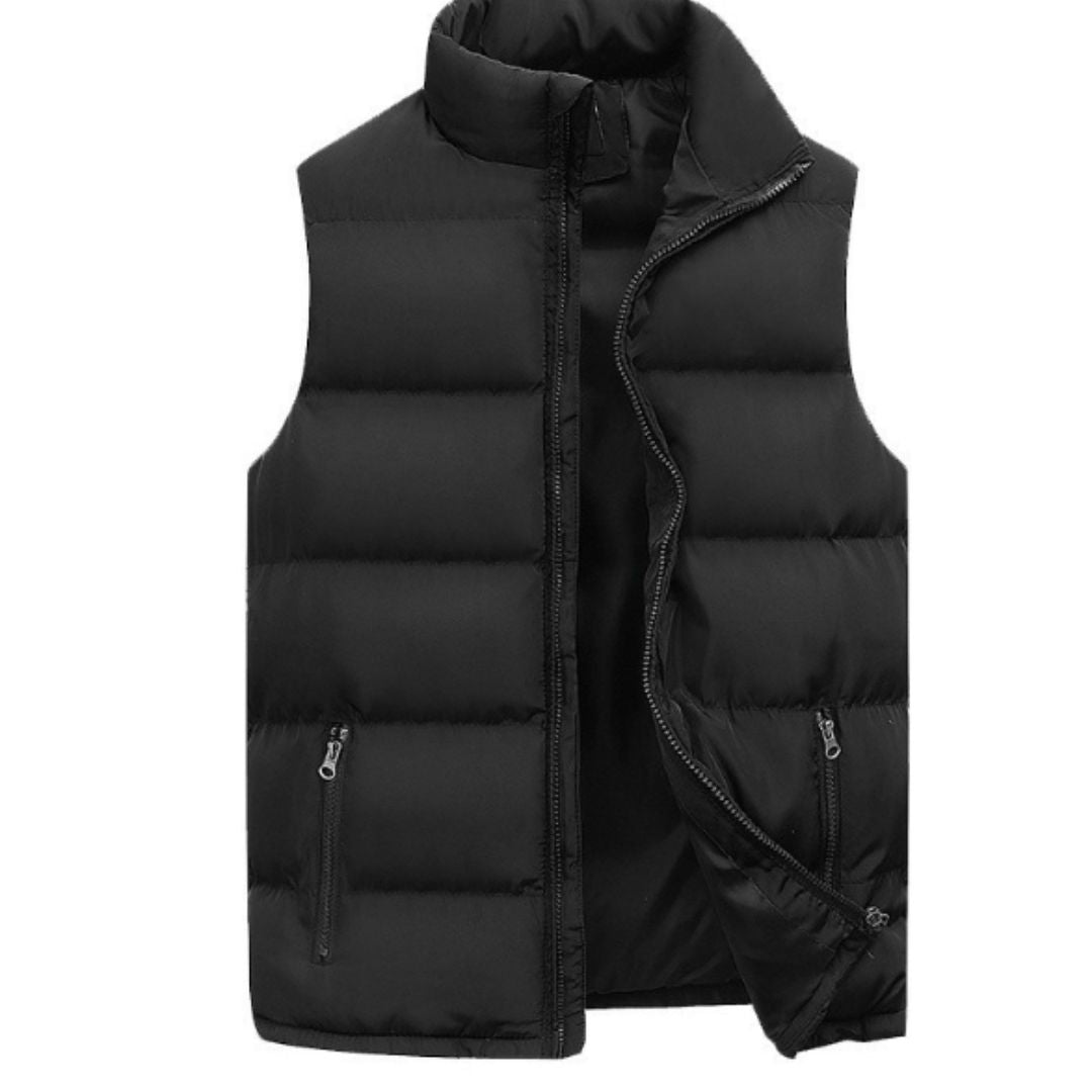 Men's Water-resistant Functional Sleeveless Puffer Jacket with High Zip Collar