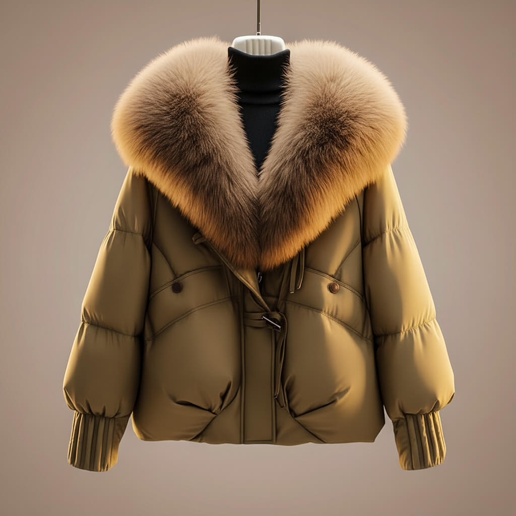 Magelle | Women’s Short Fur-Trim Coat