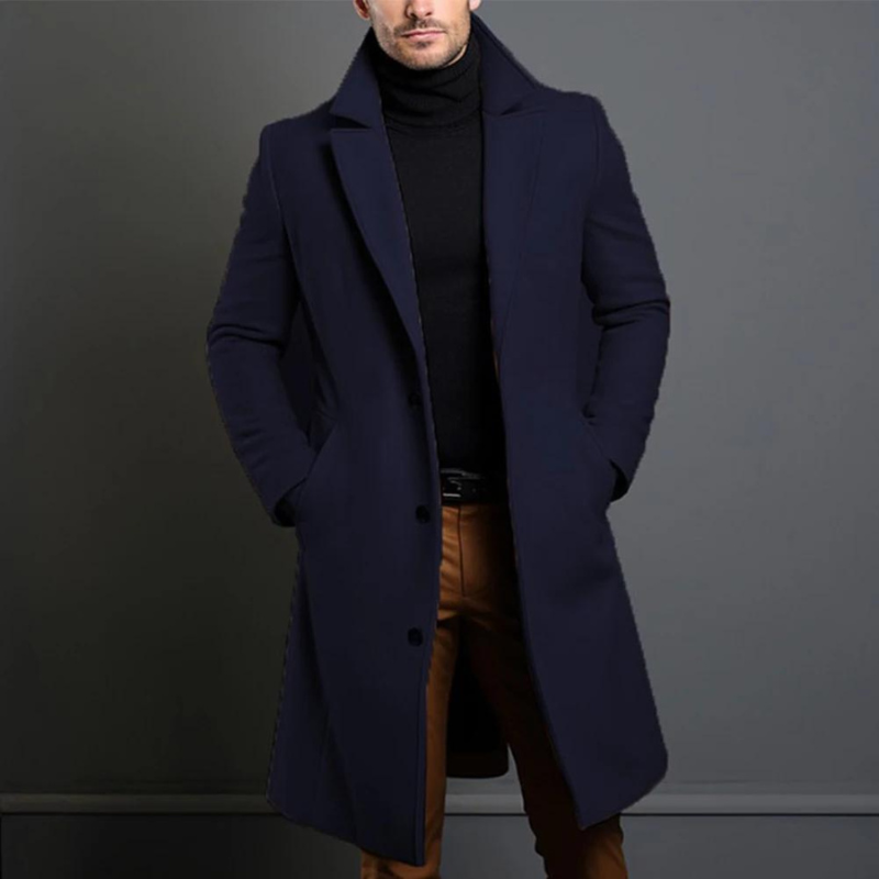 Men's Elegant Winter Lapel Long Warm Coat