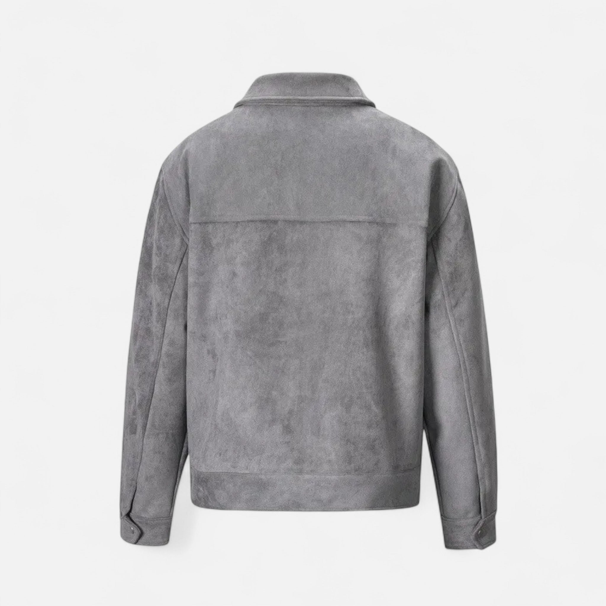 Refined Street-Inspired Collar Loose-Fit Suede Jacket for Men