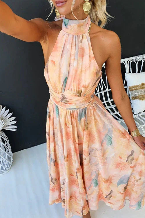 Women's Stunning Artistic Watercolour Maxi Summer Dress