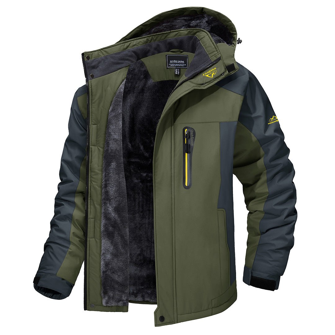 Men Winter Jacket Insulated Zip-Up Outdoor Wear