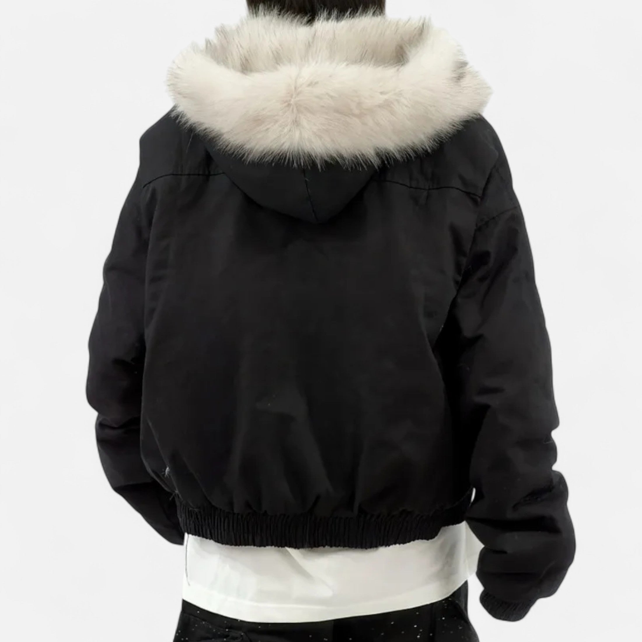 Women's Classic Winter Fur Collar Hooded Coat with Functional Pockets