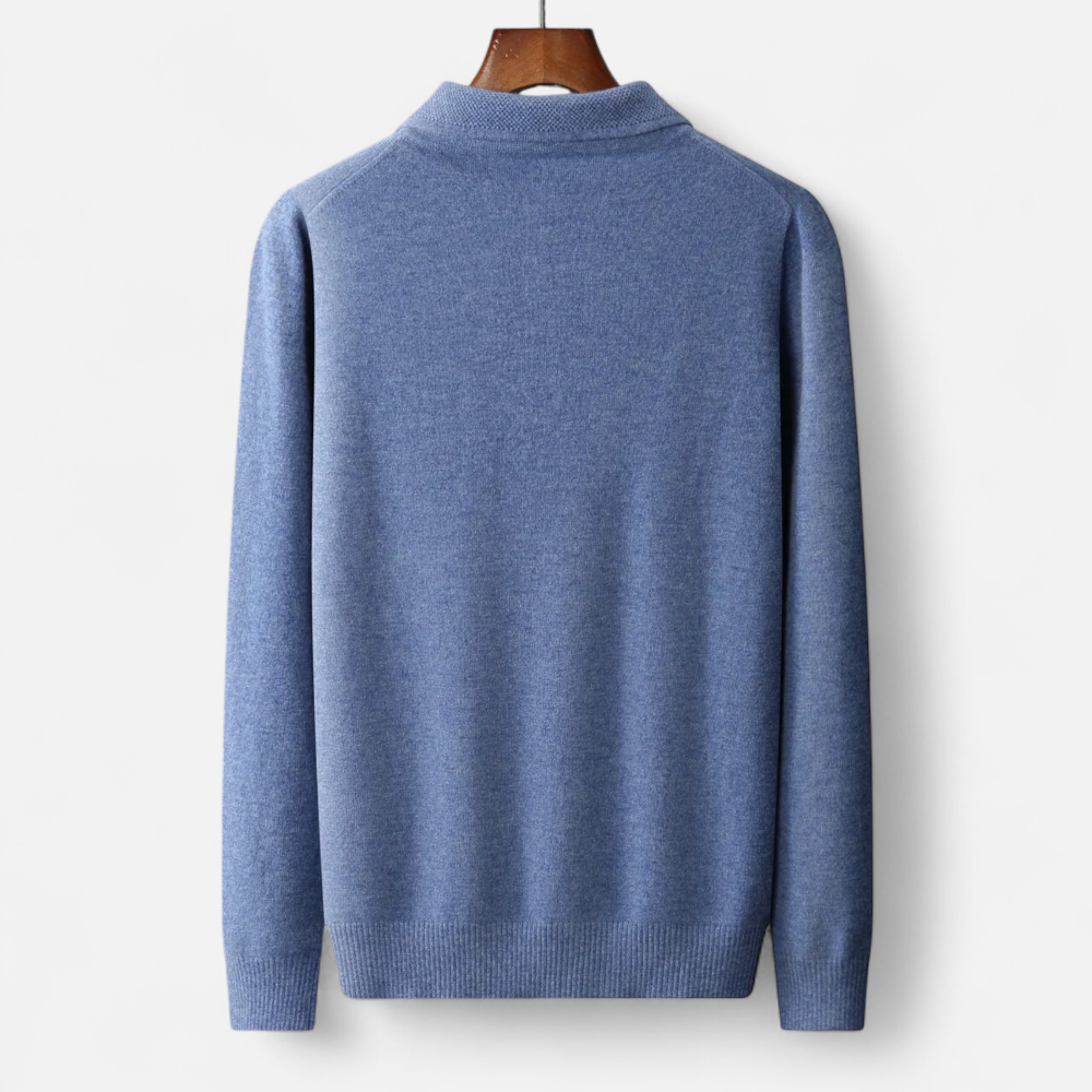 Smart-Casual Warm Merino Polo Sweater for Men