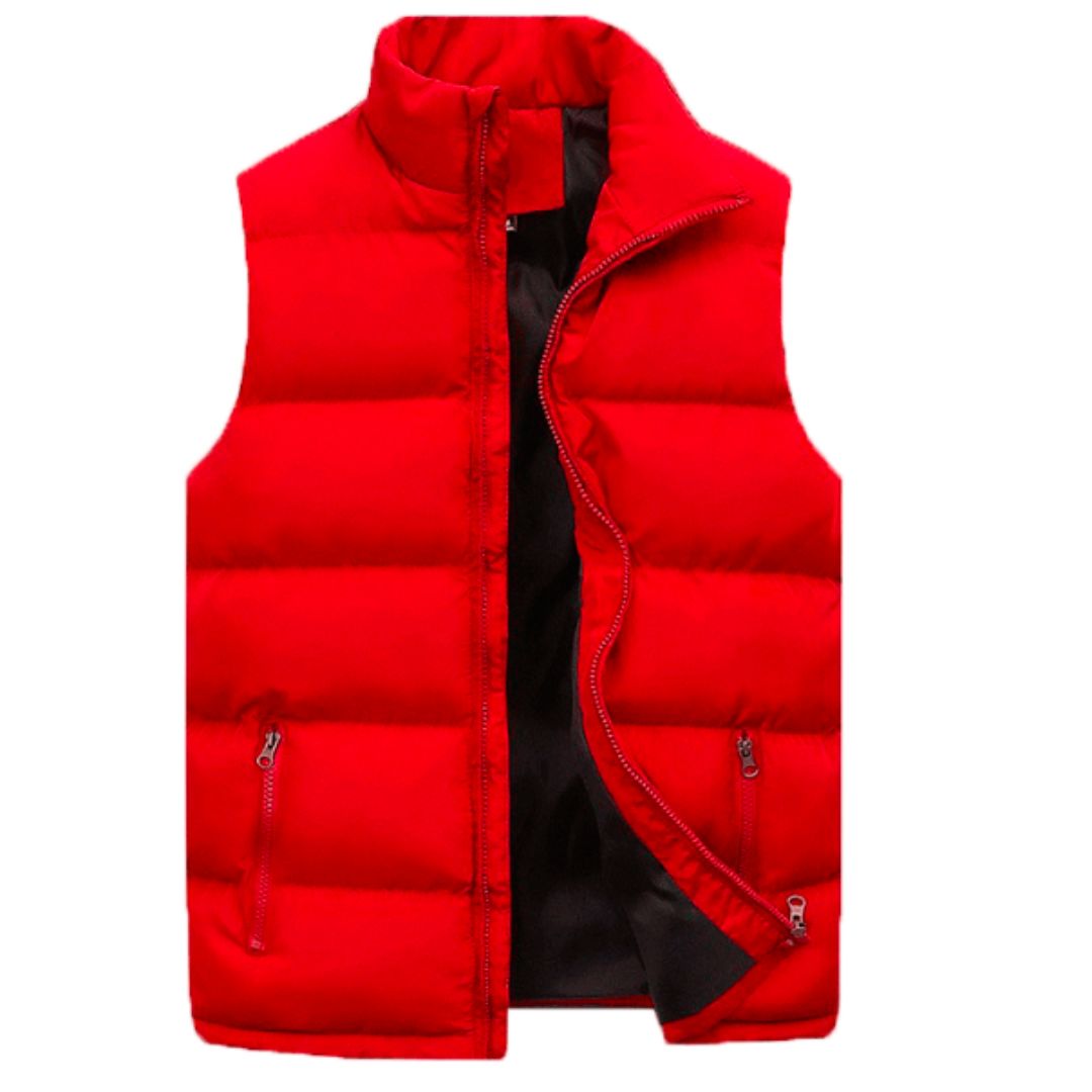 Men's Water-resistant Functional Sleeveless Puffer Jacket with High Zip Collar