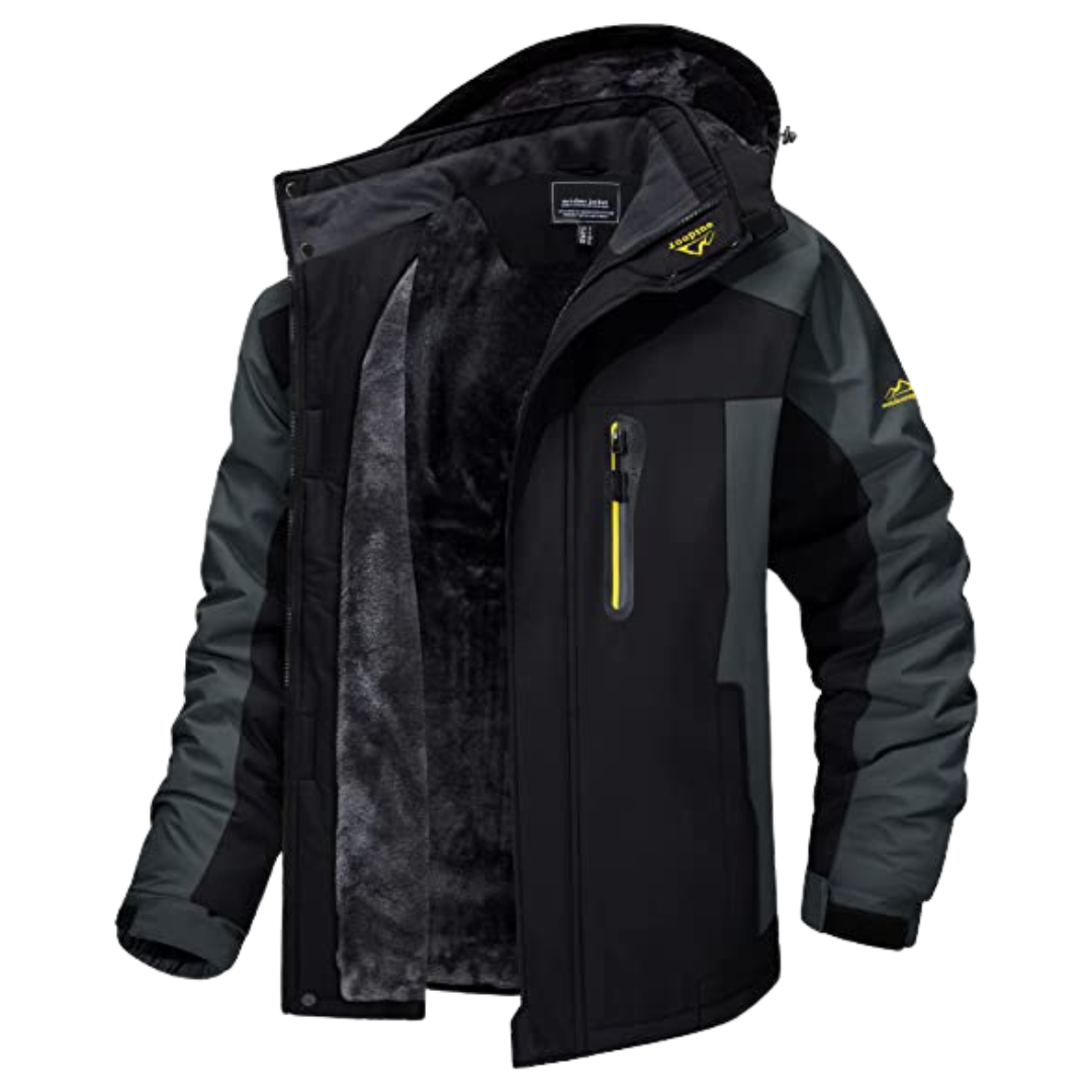 Men Winter Jacket Insulated Zip-Up Outdoor Wear