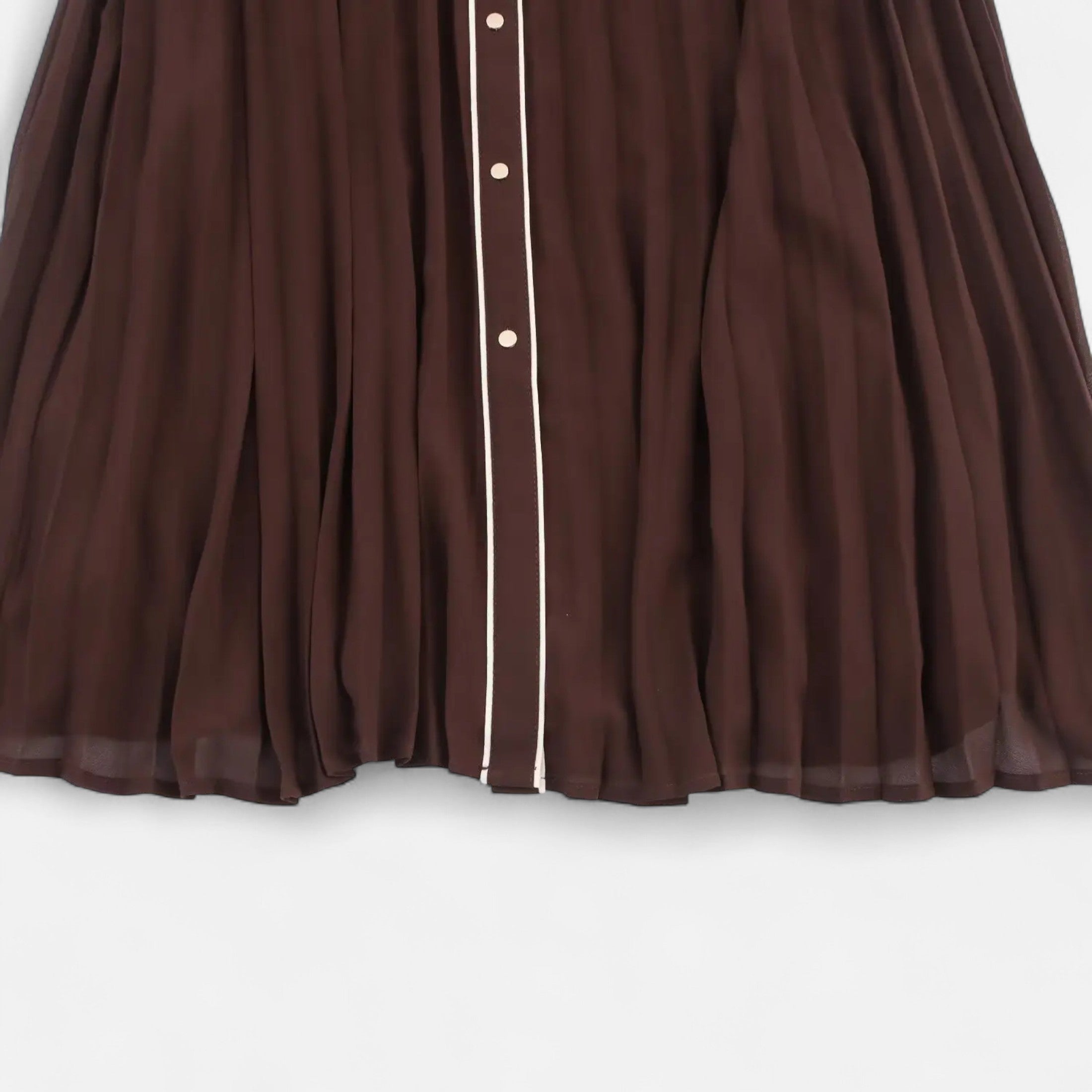 Women’s Chiffon Season Belted Turn-Down Long Midi Dress