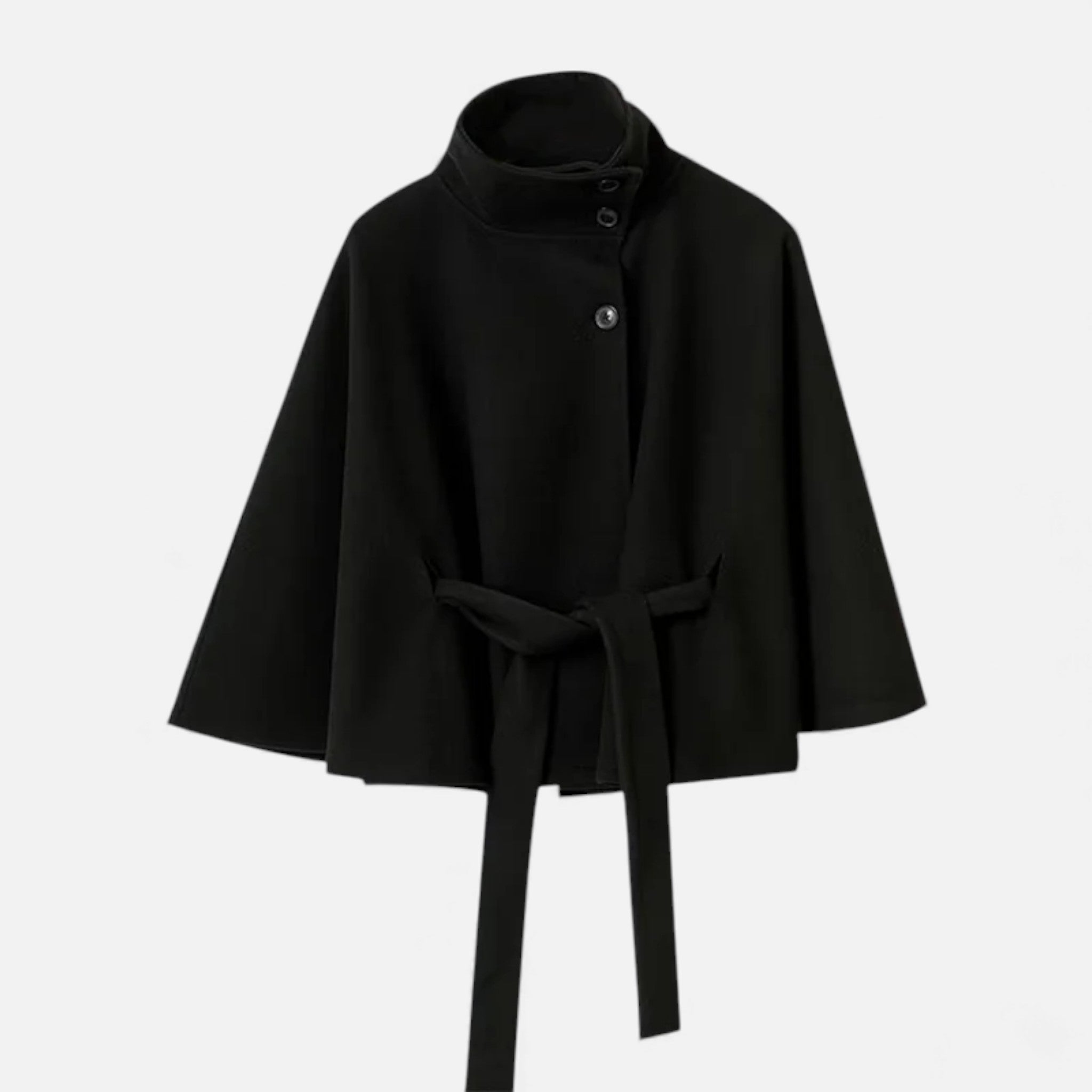 Women’s Exquisite Belted Fashion Cape Coat for Winter and Autumn