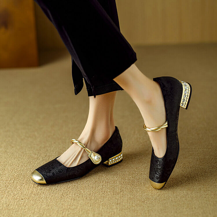 Lianhua | Women’s Embroidered Satin Flats