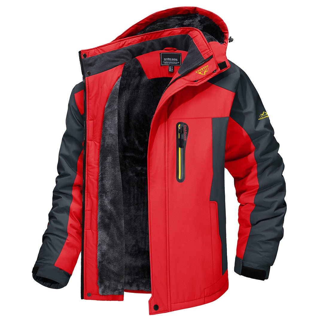 Men Winter Jacket Insulated Zip-Up Outdoor Wear