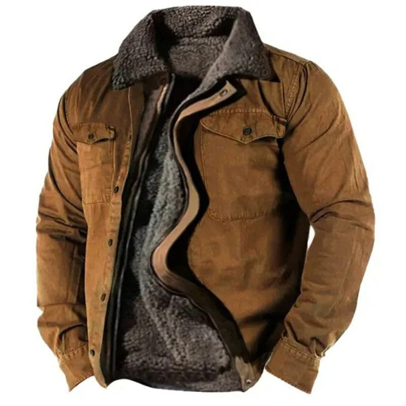 Men's Outdoor Warm Sherpa-Lined Adventure Jacket