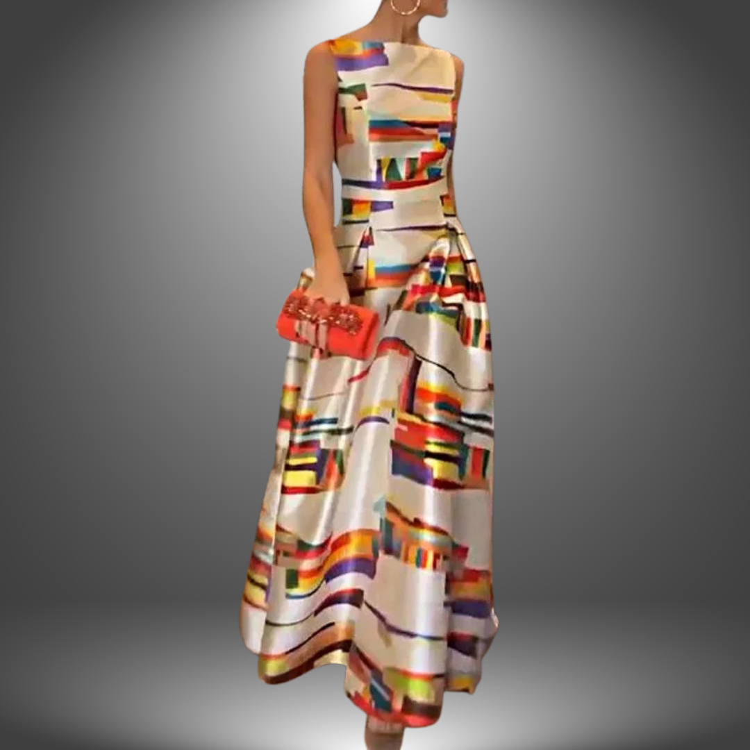 Captivating Fashion Geometric Print Maxi Dress for Women