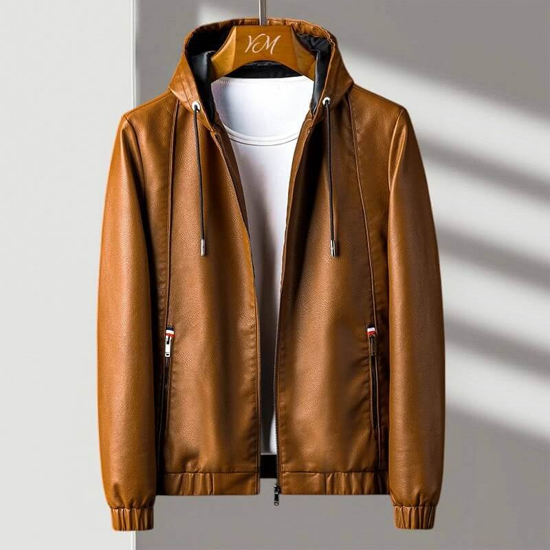 Avelon | Hooded Eco-Leather Jacket